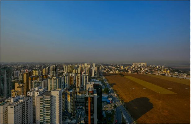 Vista aérea do Terreno das Vaquinhas e Jardim Aquarius, São José dos Campos